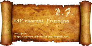 Mármarosi Fruzsina névjegykártya